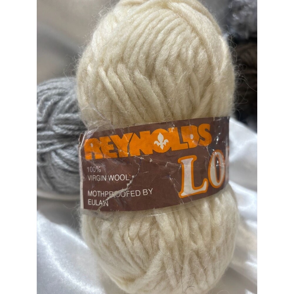 Vintage Reynolds Lopi Light Yarn / 2 Skeins / Icelandic Wool / Gray &Ivory/ Kni